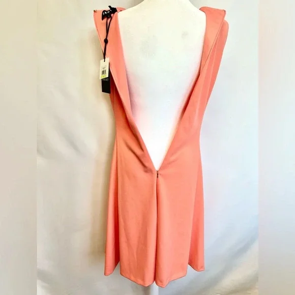 NWT DKNY Fit And Flare Peach Midi Sleeveless Dress Pockets Formal Casual Size 4 - Picture 14 of 15